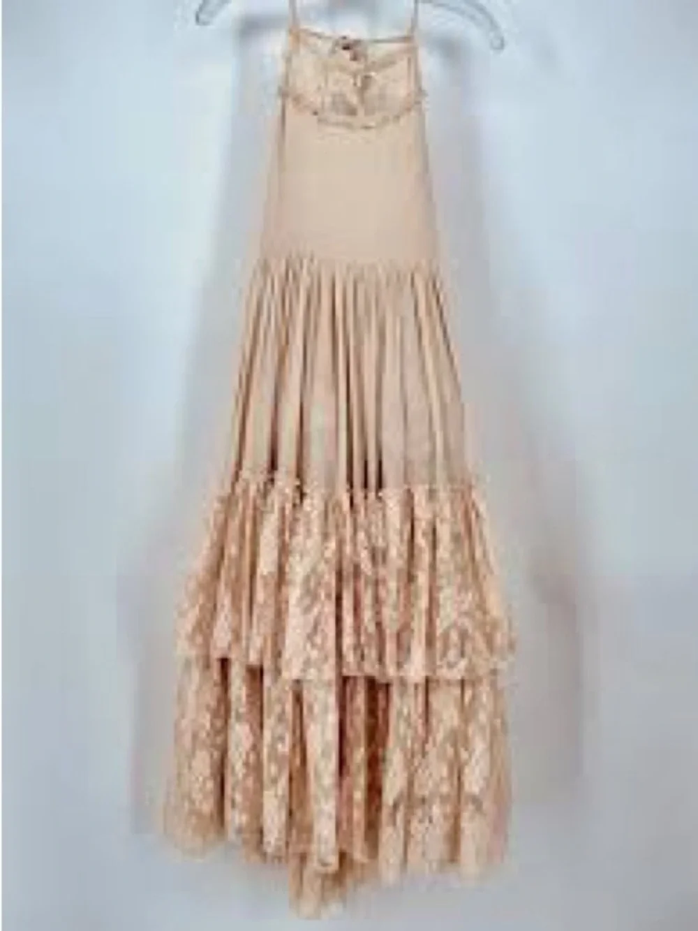 Girls' Lace Tiered Formal Dress in Cream